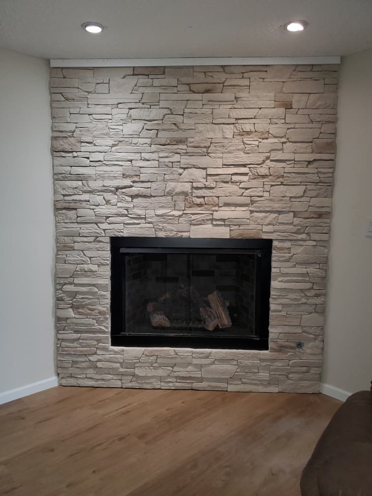 Stone fireplace surround